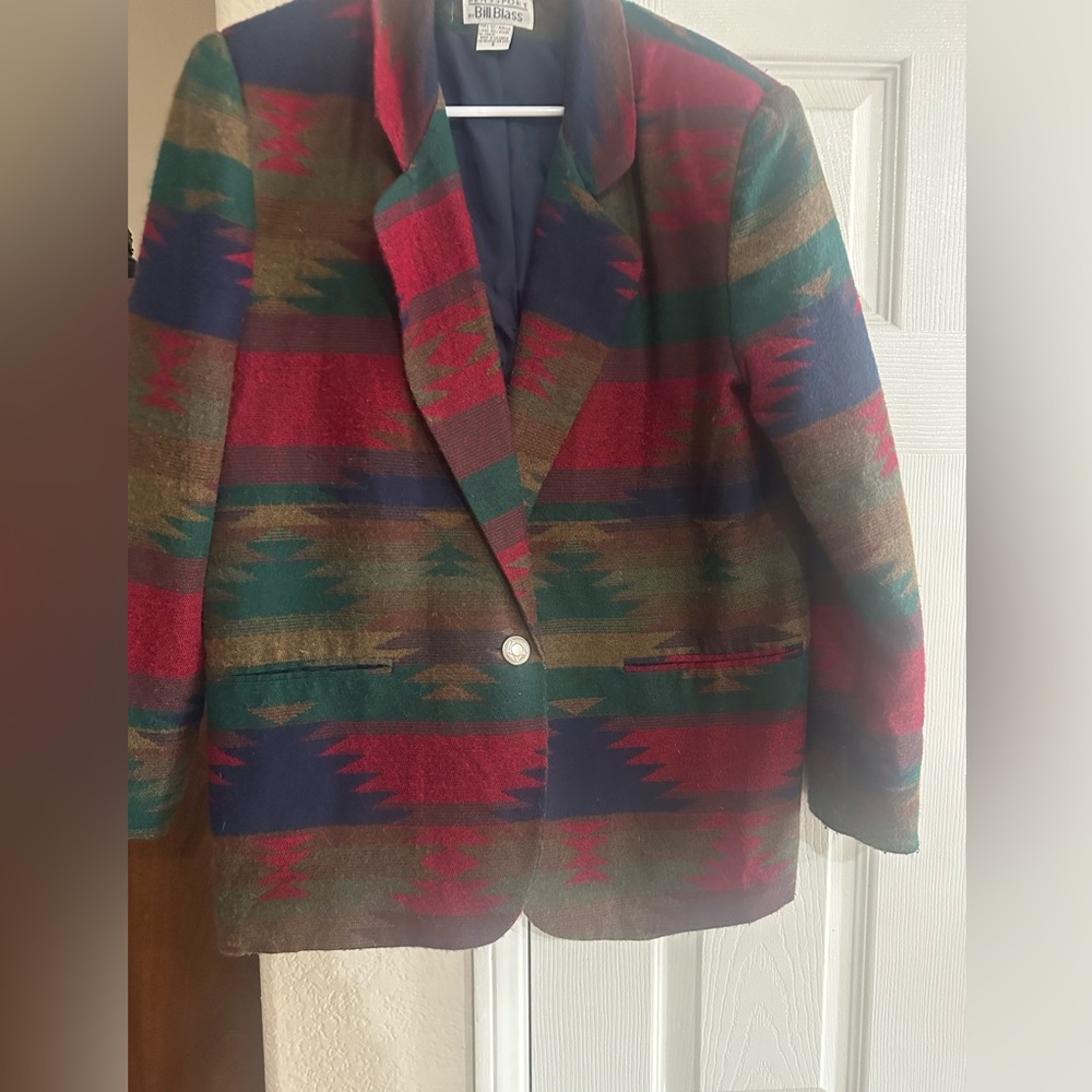 Vintage Bill Blass blazer jacket coat southwestern cowboy oversized